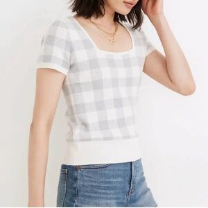 Madewell Square Neck Cotton Sweater Tee Size XL